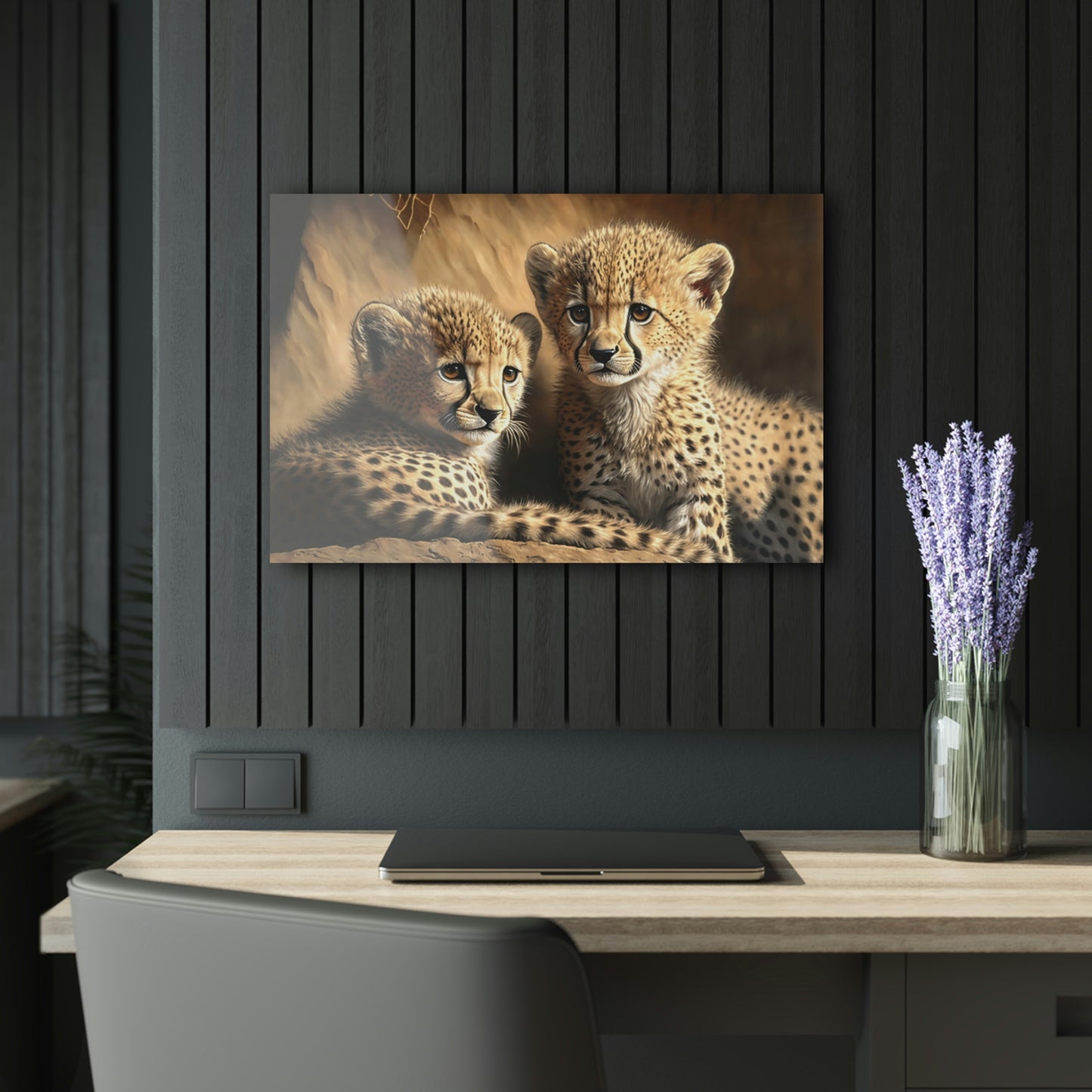 Cheetah Cubs Acrylic Prints (French Cleat Hanging)