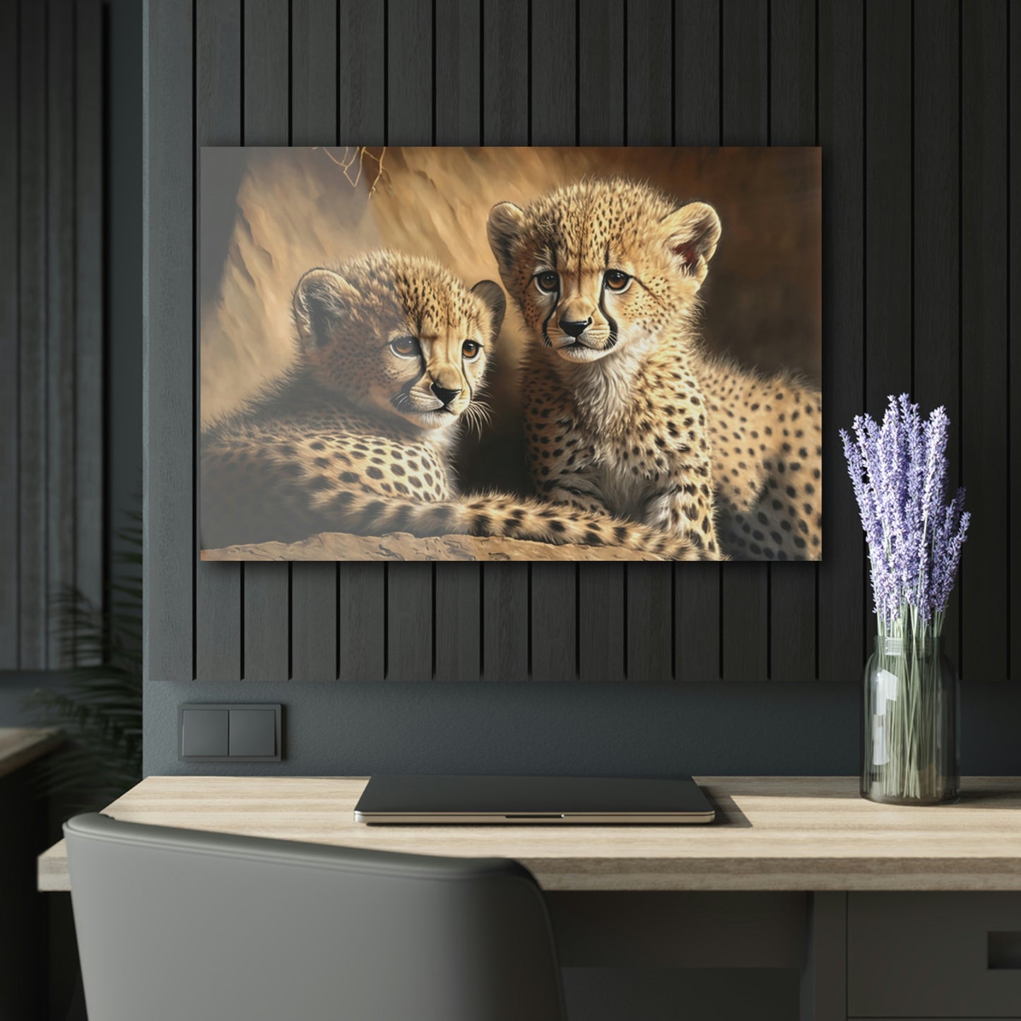 Cheetah Cubs Acrylic Prints (French Cleat Hanging)