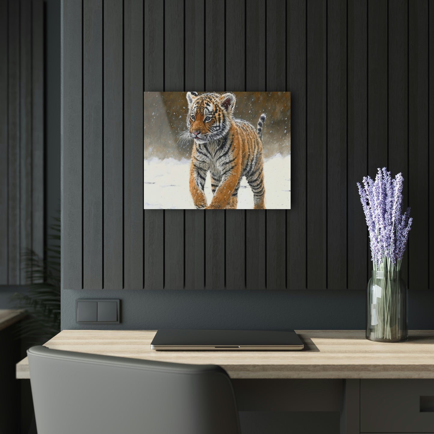 Siberian Tiger Cub Acrylic Prints (French Cleat Hanging)