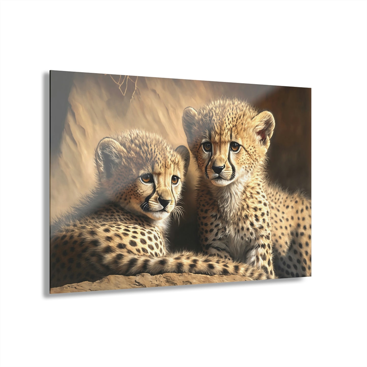 Cheetah Cubs Acrylic Prints (French Cleat Hanging)