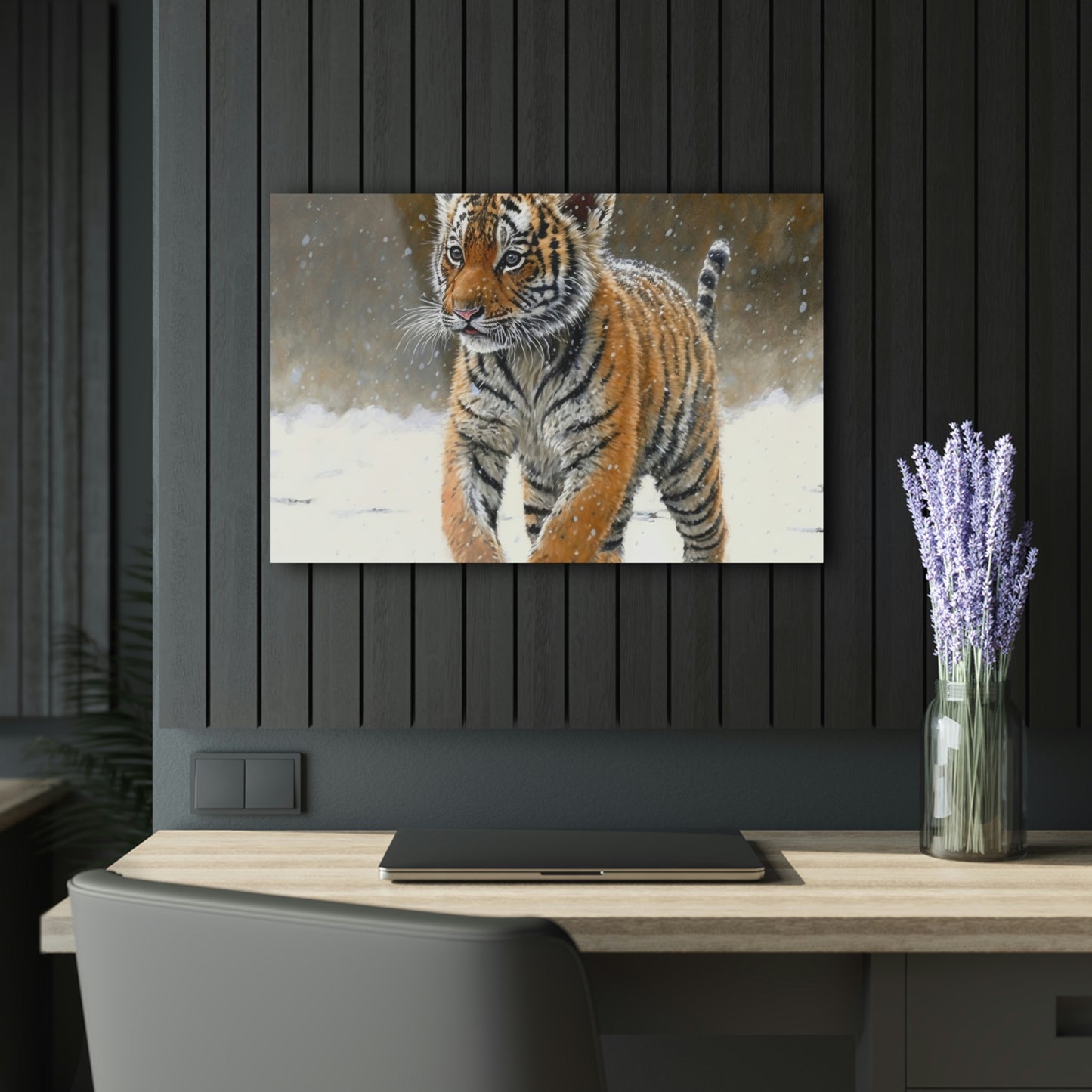 Siberian Tiger Cub Acrylic Prints (French Cleat Hanging)