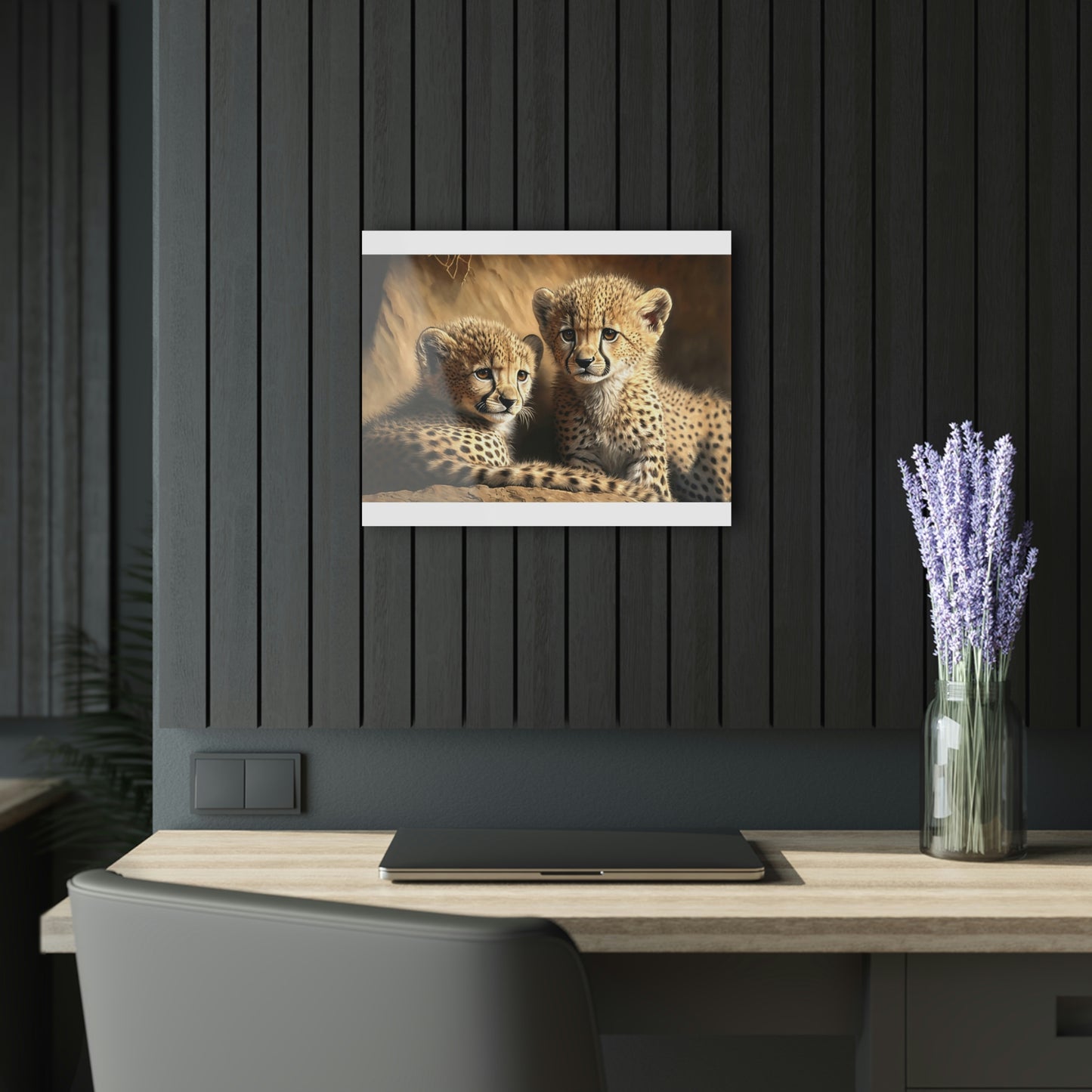 Cheetah Cubs Acrylic Prints (French Cleat Hanging)