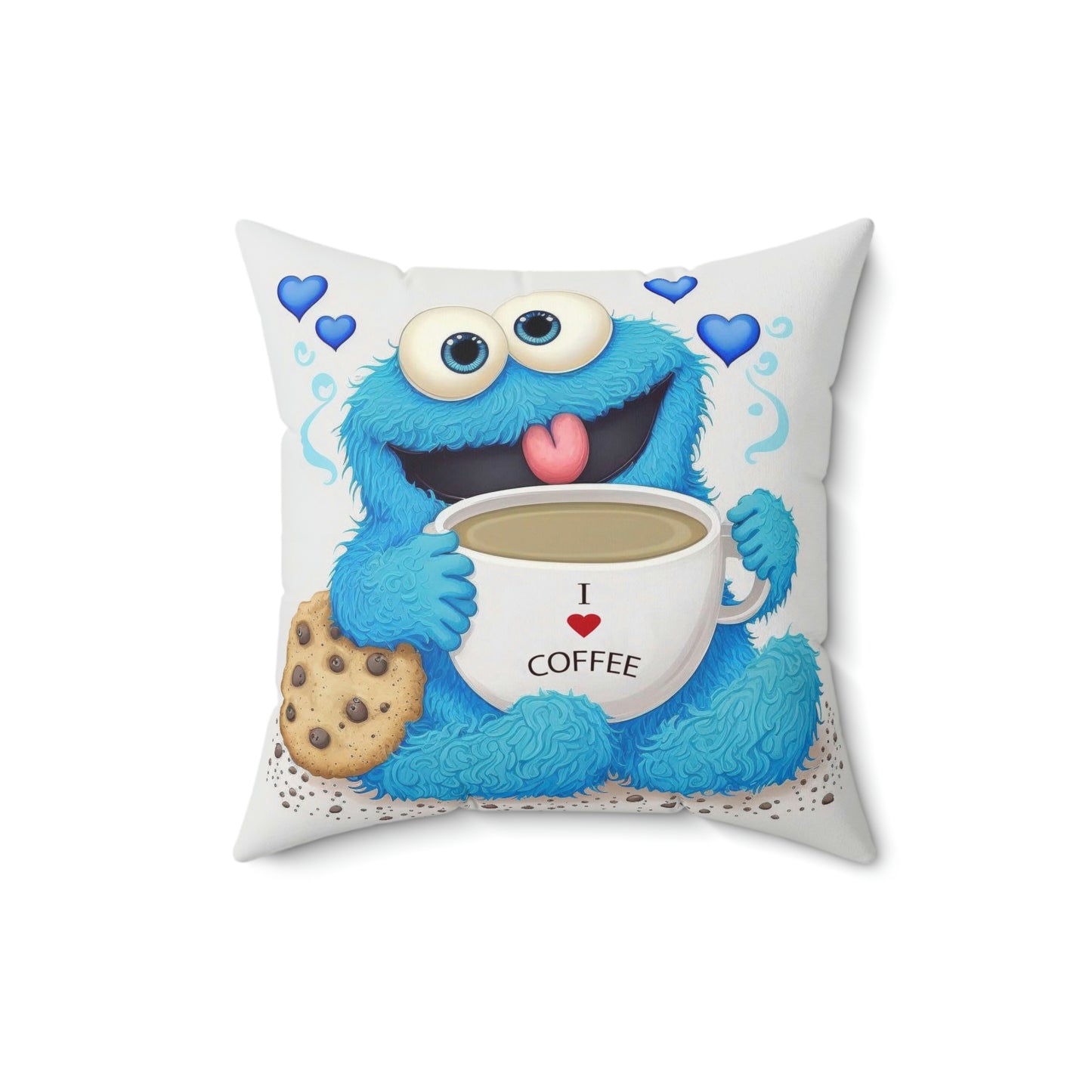 Coffee Monster Spun Polyester Square Pillow