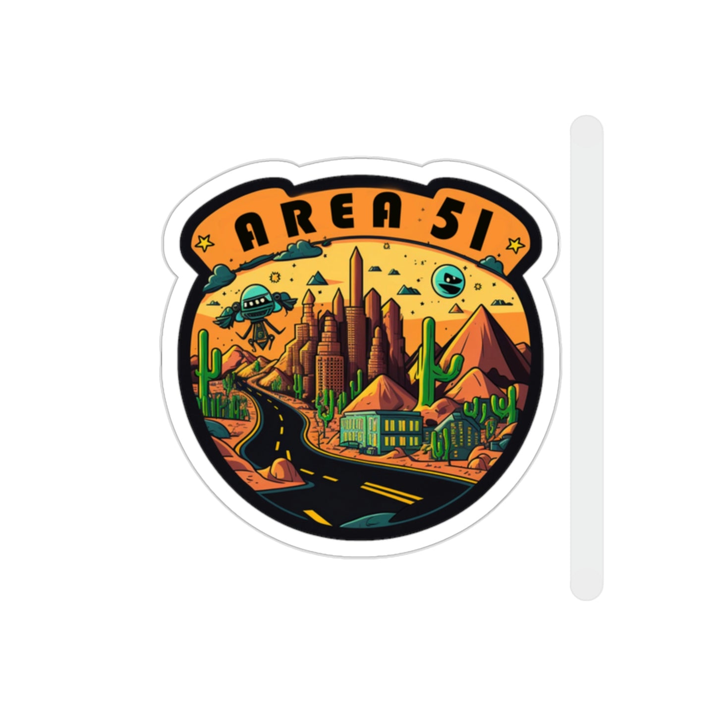 Cartoon Area 51 1Die-Cut Stickers