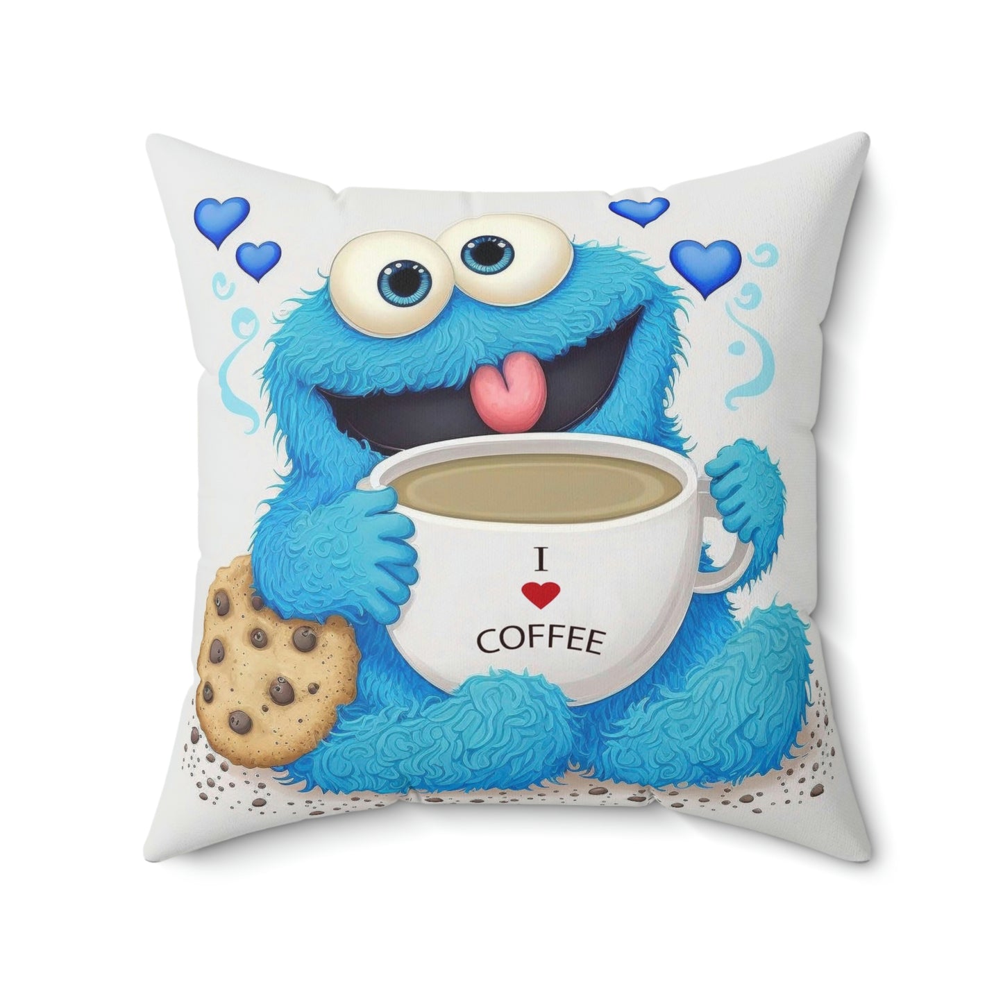 Coffee Monster Spun Polyester Square Pillow