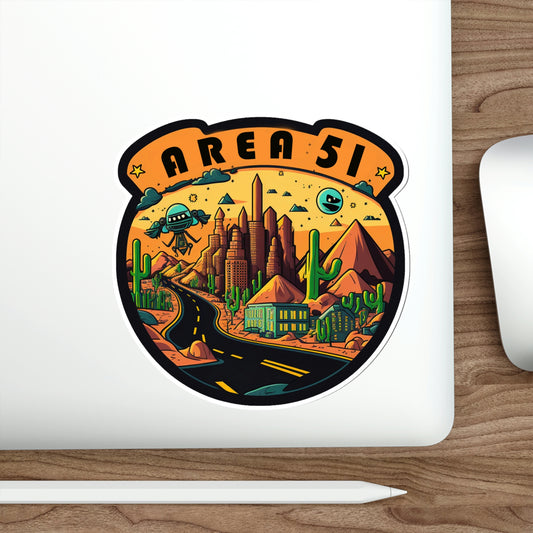 Cartoon Area 51 1Die-Cut Stickers