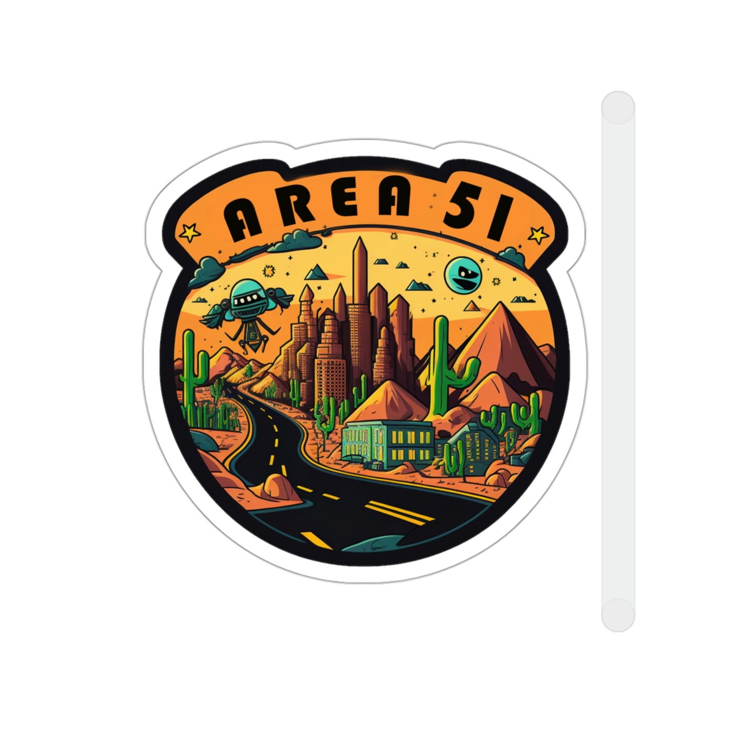 Cartoon Area 51 1Die-Cut Stickers