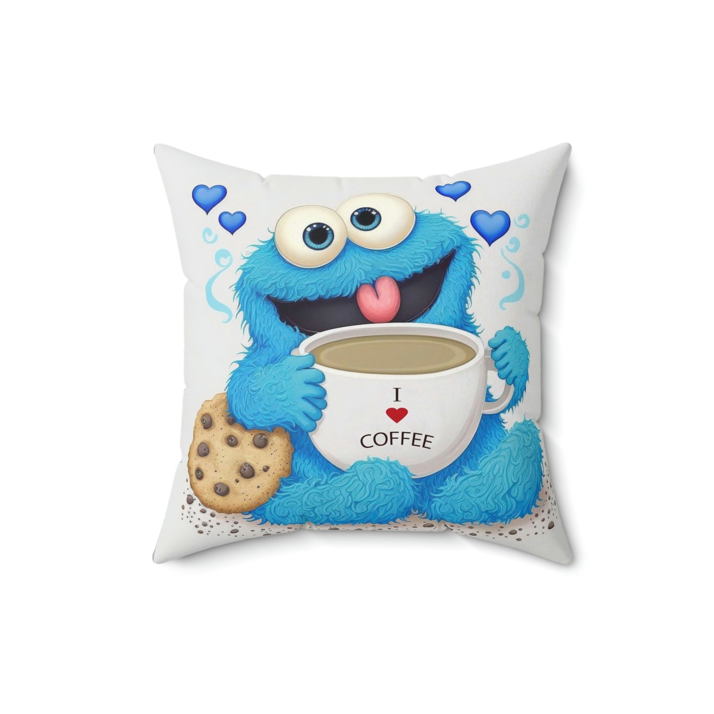 Coffee Monster Spun Polyester Square Pillow