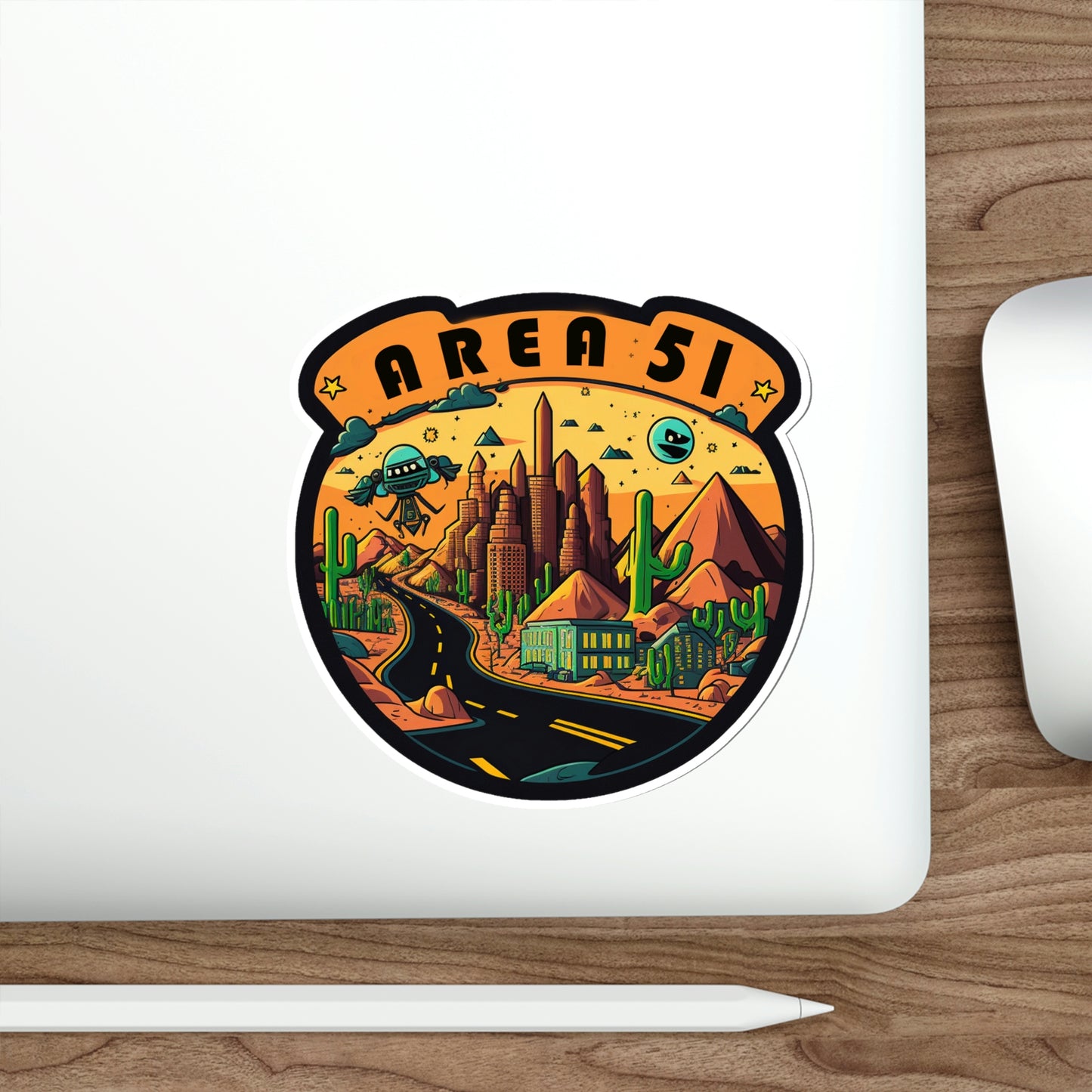 Cartoon Area 51 1Die-Cut Stickers