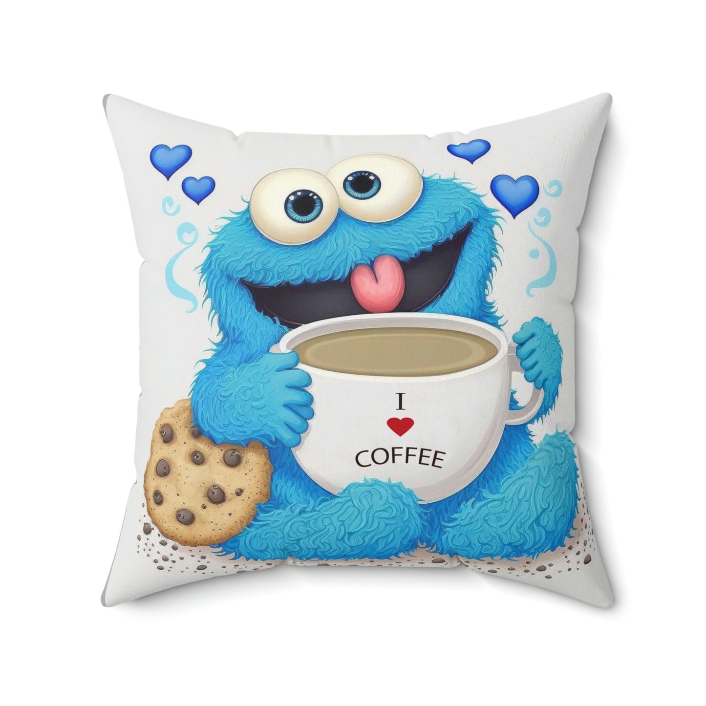 Coffee Monster Spun Polyester Square Pillow