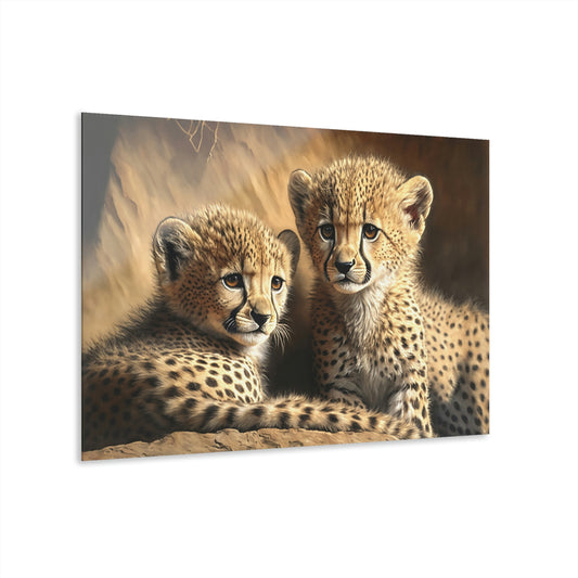 Cheetah Cubs Acrylic Prints (French Cleat Hanging)