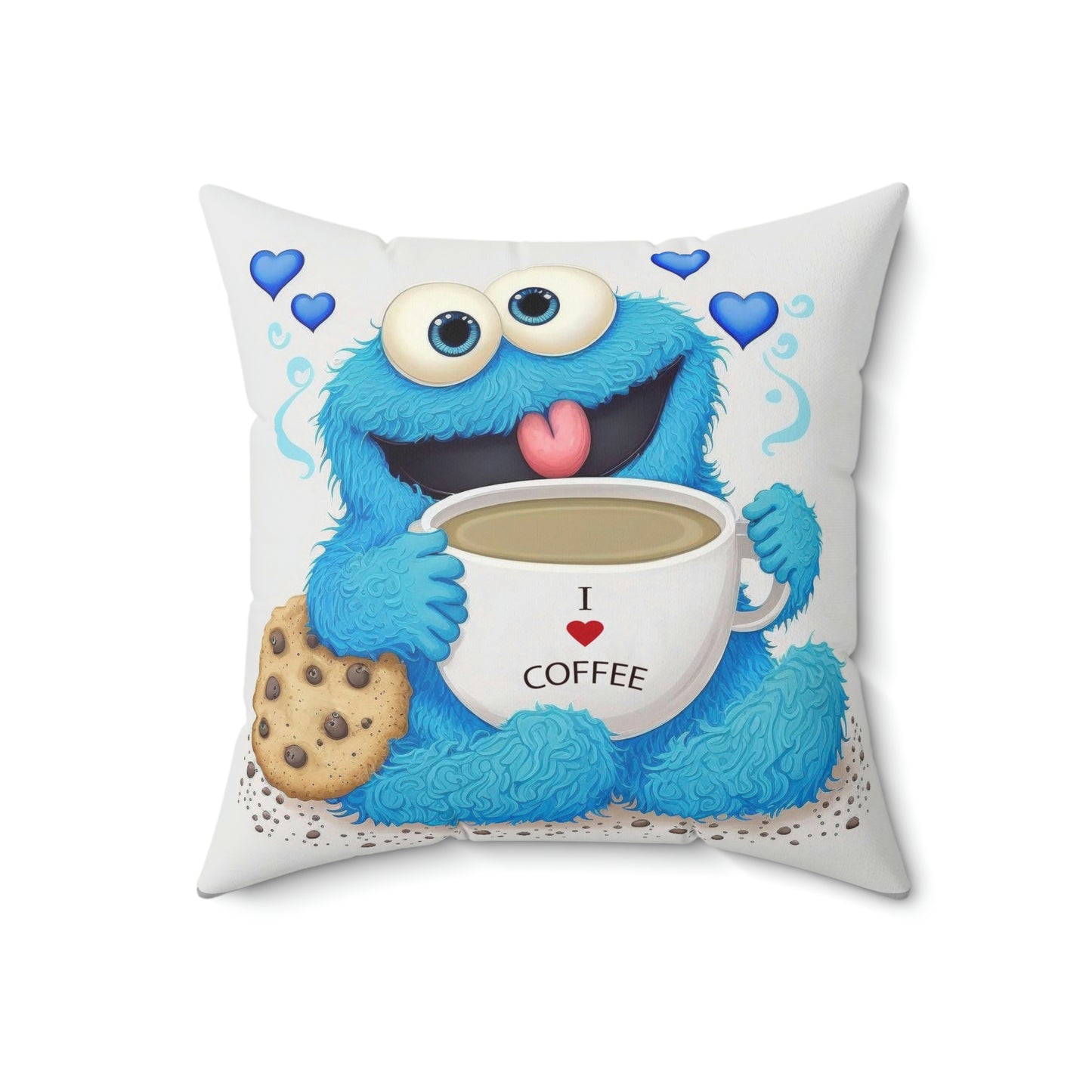 Coffee Monster Spun Polyester Square Pillow