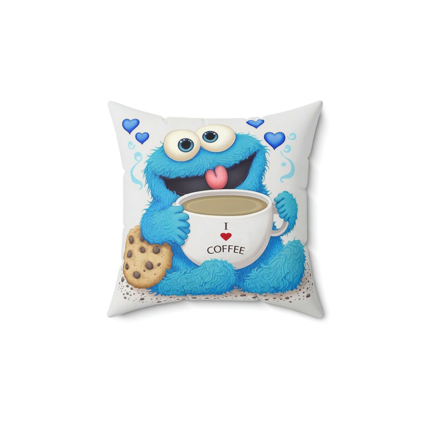 Coffee Monster Spun Polyester Square Pillow