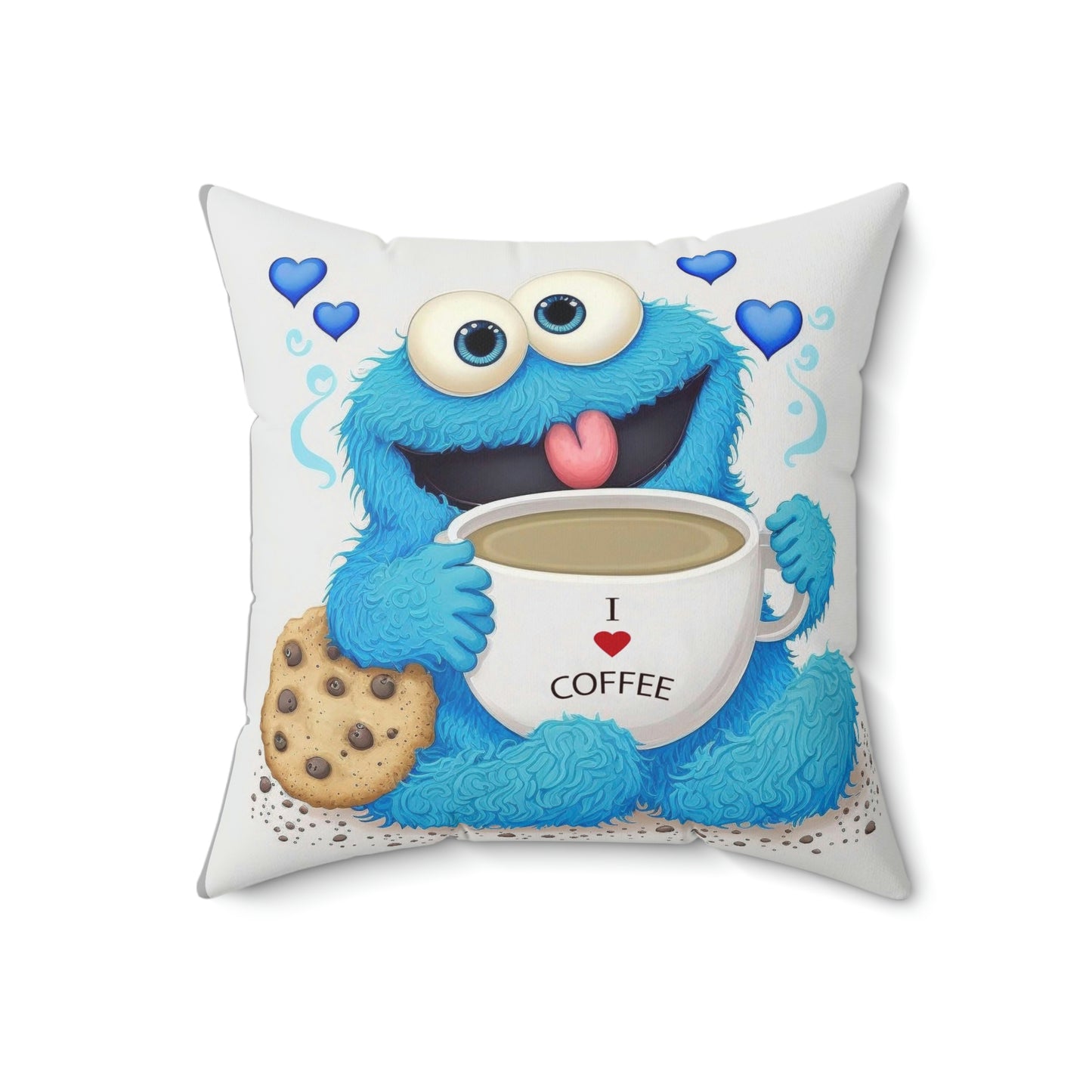 Coffee Monster Spun Polyester Square Pillow