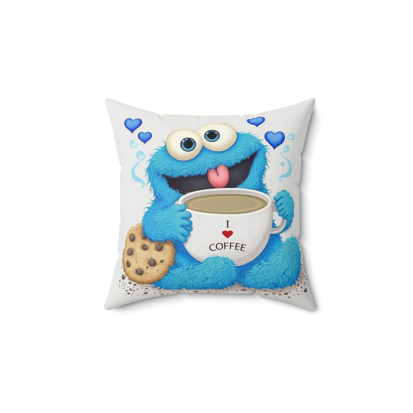 Coffee Monster Spun Polyester Square Pillow